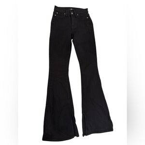 7 for all mankind Black Flared Jeans Size 24 have some stretch split bottoms